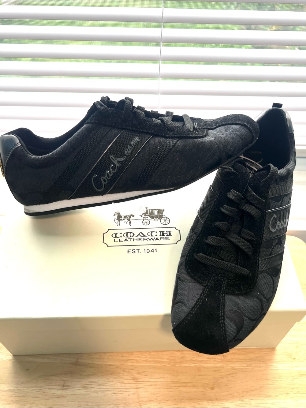 Coach Black Low-Profile Women's/Unisex Lace-Up Sneakers